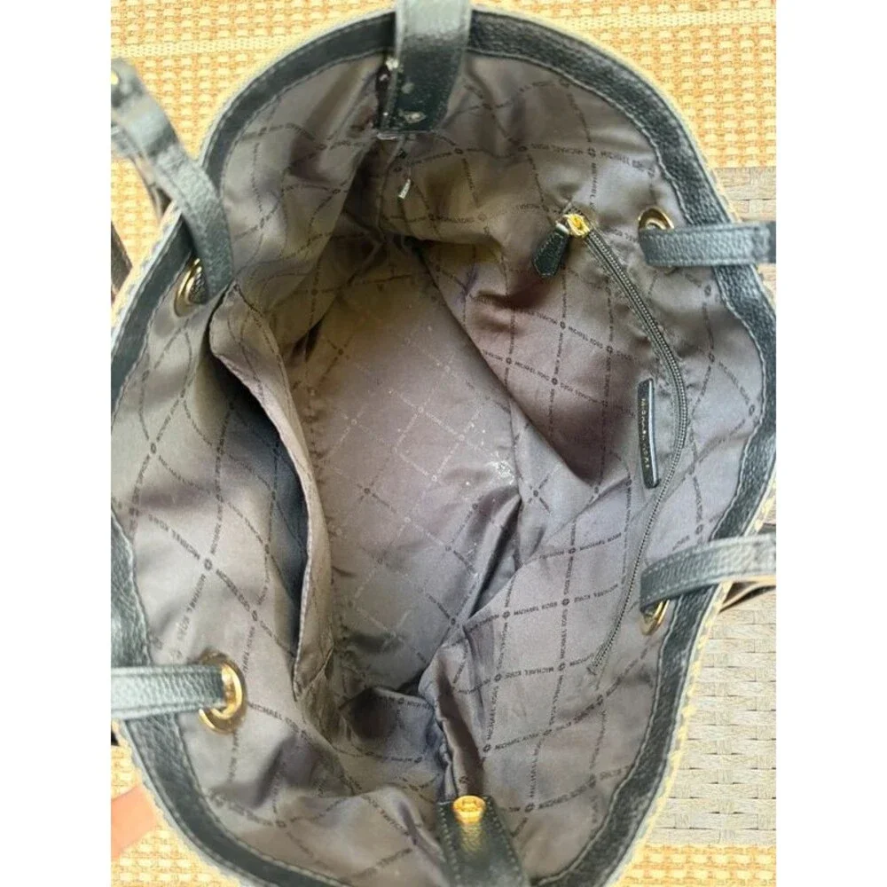Michael Kors Signature Jacquard Tote Bag - Black & Beige